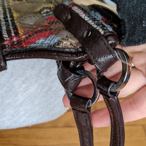 Vera Bradley rare plaid highland wool shoulder handbag - Picture 7 of 9